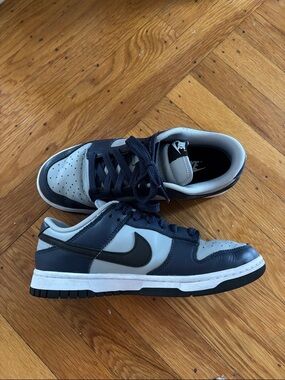 Nike Women Dunks Navy and Light Gray Low-Top Sneakers